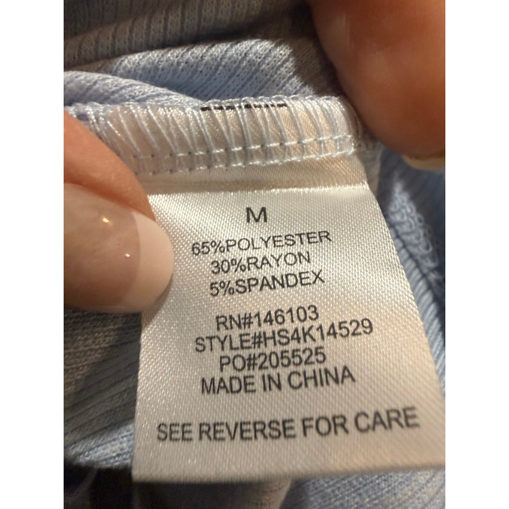 Women's Hippie Rose Blue Ribbed Tank Top M - Picture 7 of 10